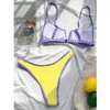 Costume da bagno da donna Costume da bagno bikini sexy colorblock Costume da bagno 2 pezzi Costume da bagno imbottito push-up Cinturino per spaghetti Kawaii Biquini