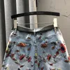 Skirts Women Flower Print Shorts Loose Femme Vintage Denim Pants Anklelength Jean Trousers Camo Pants Streetwear