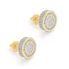 Unisex-Ohrringe für Herren und Damen, Gelb-Weiß-Gold vergoldet, funkelnde CZ-Ohrringe mit simuliertem Diamant, für Herren und Damen, schönes Geschenk271t