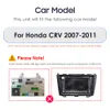 Octa Core 8G + 128G 2din Android 12 autoradio lecteur multimédia Navigation GPS pour Honda CRV CR-V 2007-2011 unité principale 2 Din stéréo