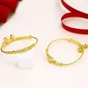 Mxgxfam cloche Bracelets et Bracelets pour garçons filles bébé cadeaux ajustés bijoux de mode 24 k couleur or pur Q07192523