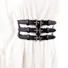Kemerler retro bel dekoru koşum kemeri kemer moda zinciri siyah goth kadın ve kızlar için ayarlanabilir takılar2211