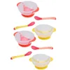 Suction Cup Bowl Spoon Set Baby Tableware Food Serving Kids Feeding Toddler Infants Silicone Useful Plates 231229