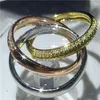 Ensemble de bagues de promesse romantiques 3 en 1, en argent Sterling 925, pierre Cz 5A, bague de fiançailles, de mariage, pour femmes et hommes, bijoux de fête, 224s