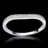 Luxury Full Clear Clear Kamienna Pave Srebrna fala Diamentowa pierścionek zaręczynowy koktajl Wedding Alliance for Women Girls3443