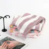 Towel Coral Fleece Striped Hair Drying Cap Super Absorbent Quick Dry Cute Fashion Machine Washable Soft Twill Bathroom Set