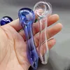 Colorful 4.0inch Glass Oil Burner Pipes Thick Pyrex Spoon Tube For Tobacco Dry Herb Burners Water Bubbler Smoking Hand Pipe