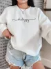 Lettera Dolce Tendenza Carino anni '90 Pullover O collo Autunno Moda Abbigliamento Donna Autunno Primavera Felpe grafiche femminili 231228