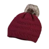 ブランド冬の暖かい厚い柔らかいストレッチケーブルビーニー帽子女性フェイクファーポムポンニットスカリーCaps6521820