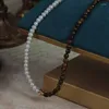 Choker Luxury Irregular Natural Pearl Necklace For Women Real Crystal Tiger Eye Stone Beads Collar Wedding Engagement Jewelry