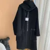 Cappotti di miscela di lana femminile designer cappotto sciarpa cappotto autunno inverno donne eleganti in pelle esterna da esterno semplice giacca a scialle di scialle staccabile m a c