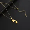 Pendant Necklaces COOLTIME Music Note Couple Necklace Stainless Steel Paired Puzzle Chain Women 2023 In Jewelry Birthday Gift