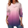 Women's Blouses Spring Women Blouse Long Sleeve Fashion Print Top Button Pullover V-neck Office Lady Street Beautiful 3D Clothing Femme