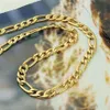 REAL 24K GOLD GF Herrhalsband 23 6 tum 8mm kedja kvinnliga gåva till son pappa make283n