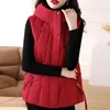 Frauen Westen Herbst Weste Mit Kapuze 2023 Mode Koreanischen Stil Weiblichen Mantel Winter Zipper Baumwolle Gepolsterte Ärmellose Jacken