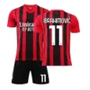 21-22AC Milan Home jersey 11 Ibrahimovic 9 Giroud jersey football jersey quick drying set