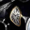 Mężczyźni Sapphire Crystal kwarc Watch Oryginalny surrealizm Art Design Wristwatch Waterproof Stal nierdzewna stal nieregularna Kształt 284J
