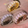 Iced Out Wedding Engagement Ring for Women Fashion Jewelry Princess Cz Diamond Rings Gift275R