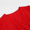 Tasarımcı Kadınlar Uzun Kollu Elbise İnce Uygun Pileli Kesikli Elbise Zarif Kazak Kereste Kokteyl Resmi Elbise ile Düz Renk
