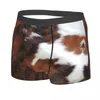 Sous-vêtements personnalisés sous-vêtements en cuir de vachette hommes respirant texture de fourrure animale boxer slips shorts culottes douces pour hommes