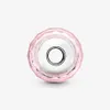 Ny ankomst Autentisk 925 Sterling Silver Pink Murano Glass Charm Fit Original European Charm Armband Fashion Jewelry Accessories309m