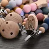 Baby Schnullerkette Clips Holz Pentagramm Beißring Silikon Runde Perlen Zahnen Für Pflege Schnuller Kauspielzeug Dusche Geschenk 231228