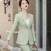 Kadınlar iki parçalı pantolon kadın moda pantolon takım elbise sarı yeşil mor siyah resmi blazer ceket ve pantolon 2 set ofis bayanlar iş işleri