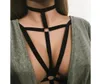 Hele sexy Goth-lingerie Elastisch verleidelijk harnas Bustier Bandage kooibeha cupless lingerie Bandage Body riem Crop Tops Zwart6640644