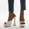 Gai Gai Gai modedesign Öppen tåplattform tofflor för kvinnor gladiator sandaler spik höga klackar sommarpumpar festskor 231228