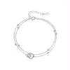 Charm Armbänder S925 Silber Überzogene Zirkon Kreis Armband Armreif Für Frauen Mädchen Elegante Partei Schmuck Geschenk Pulseras E794