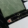 Collane a catena con diamanti a cuore, pendenti firmati con doppia lettera, collane in cristallo con strass, set di gioielli