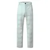 Men's Pants Fashion Plaid Printed High Waisted Zipped Trousers Casual Loose Stright Business Slim Versatile