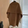 Cappotti di miscela di lana femminile designer cappotto sciarpa cappotto autunno inverno donne eleganti in pelle esterna da esterno semplice giacca a scialle di scialle staccabile m a c