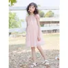 Girl Dresses Elegant Girls Princess Dress Summer 2023 Kids Short Sleeve White Pink Lace For Big Evening Party Clothing5-12Year