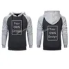 Özel Erkekler Sweatshirt Patchwork Kendi Tasarım Markası /Resim Diy Hoodies Sıradan Moda Sokak Giydirme 231229