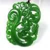 Novo jade natural china verde jade pingente colar amuleto dragão da sorte e estátua de phoenix coleção verão ornaments216t