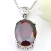 LuckyShine 925 Sterling Silver Pendant Necklaces Women's Easter Colares Ruby Jewelry Indian Garnet Gemstone Pendant Jewelry255k