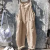 Gestreifter Druck, lässige Damen-Overalls, weites Bein, große Tasche, Sommer-Overall, ärmellos, knöchellang, insgesamt, Streetwear, Combinaison 231228