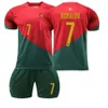 2022 Puchar Świata Portugalia Domowa koszulka Numer 7 Cristiano Ronaldo Jersey Football Jersey