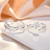 Cluster Rings 1PC Silver Plated Couple Ring For Women Men Friendship Pixiu Astronaut Star Bramble Rose Adjustable Charm Anniversary Gifts