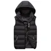 Gilet da uomo Gilet in cotone Autunno e inverno Felpa con cappuccio calda addensata Gilet con cuciture colorate Abbigliamento outdoor Novità Taglie forti Se