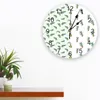 Wall Clocks Summer Tropical Leaves Pineapple Large Clock Dinning Restaurant Cafe Decor Round Home Decoration