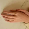 Vintage Women Korean Gold Pearl Charm Finger Oregelbundet ring Öppna justerbar elegant bröllopsdag present292t