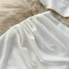 Robes décontractées Été Blanc Solide Couleur Simple Deux Pièces Costume O-Cou Gilet Court Top Taille Haute Moulante Midi Jupe Ensemble Pour Femmes Robe SR750
