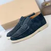 Latest LP Designer Dress Shoes for womens Top Quality Cashmere Leather Man Loafers High elastic beef tendon bottom fashion casual Flat Heel Soft sole work Office Shoe