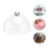 Ensembles de vaisselle plats en plastique plateau de couverture Transparent assiette à Dessert Snack protection blanc couvercle à gâteau anti-poussière