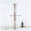 Party Decoration Gold Vases Metal Wedding Centerpieces Event Flower Road Home El 10 PCS/ Lot Drop Delivery Garden Festive Suppli Dhqzi