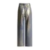 Design Jeans Street Trendy Hot Stamping Retro With High Leg Waisted Straight Leg For Women's Winter New Trend Wide Pants