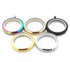 Pendentif Colliers Mixs 5pcsLot 25mm 30mm 5 couleurs en acier inoxydable rond vivant verre mémoire flottant médaillon collier bricolage Je5458591