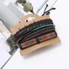 Charmearmbanden Etnische stijl lederen armband Heren Retro stoffen strip Meerlaags voor heren Handgeweven sieraden